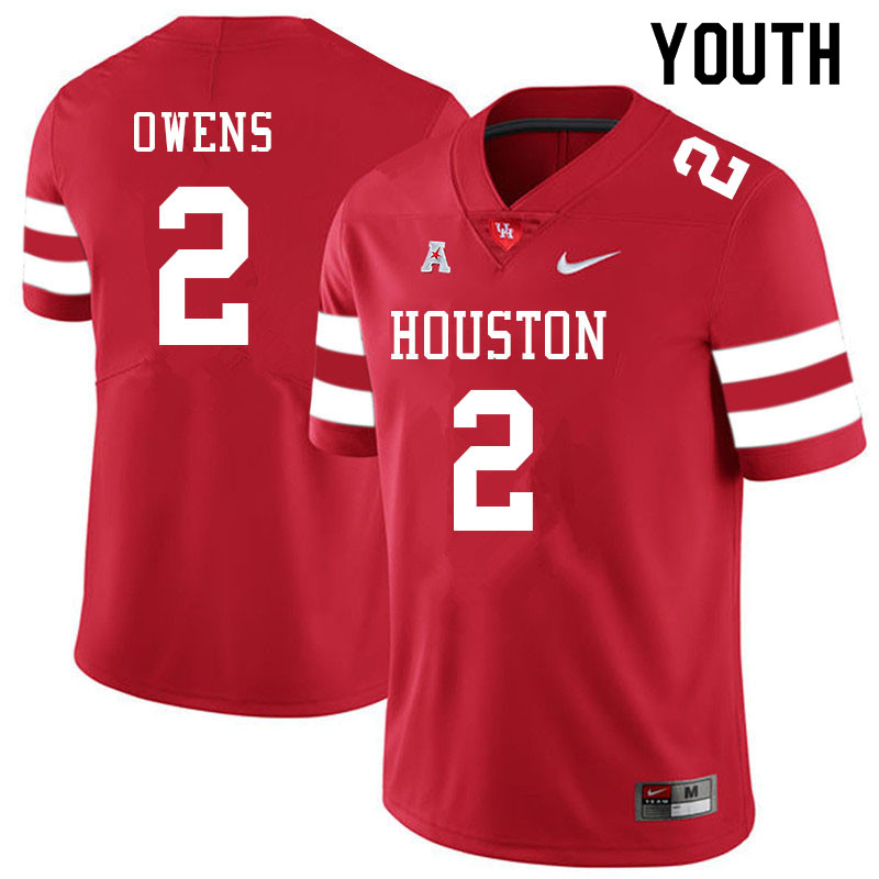 Youth #2 Gervarrius Owens Houston Cougars College Football Jerseys Sale-Red